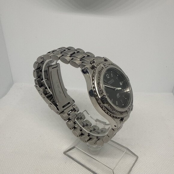 Fossil AM3198 Men's Blue/Black Dial Silver Stainless Steel Quartz Watch Date - Picture 9 of 16